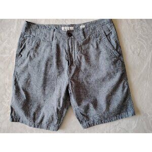 Lucky Brand Saturday Stretch Mens Linen Blend Casual Beach Shorts Size 34 Blue